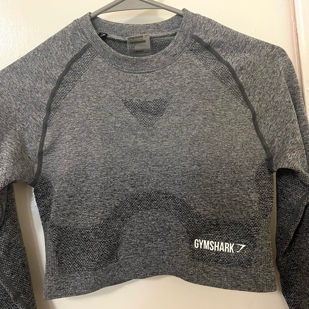GYMSHARK vital seamless ombre long sleeve crop top with thumbholes everyday flex - Picture 6 of 8